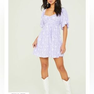 Altrtd state smocked (bump friendly) lavender dress
